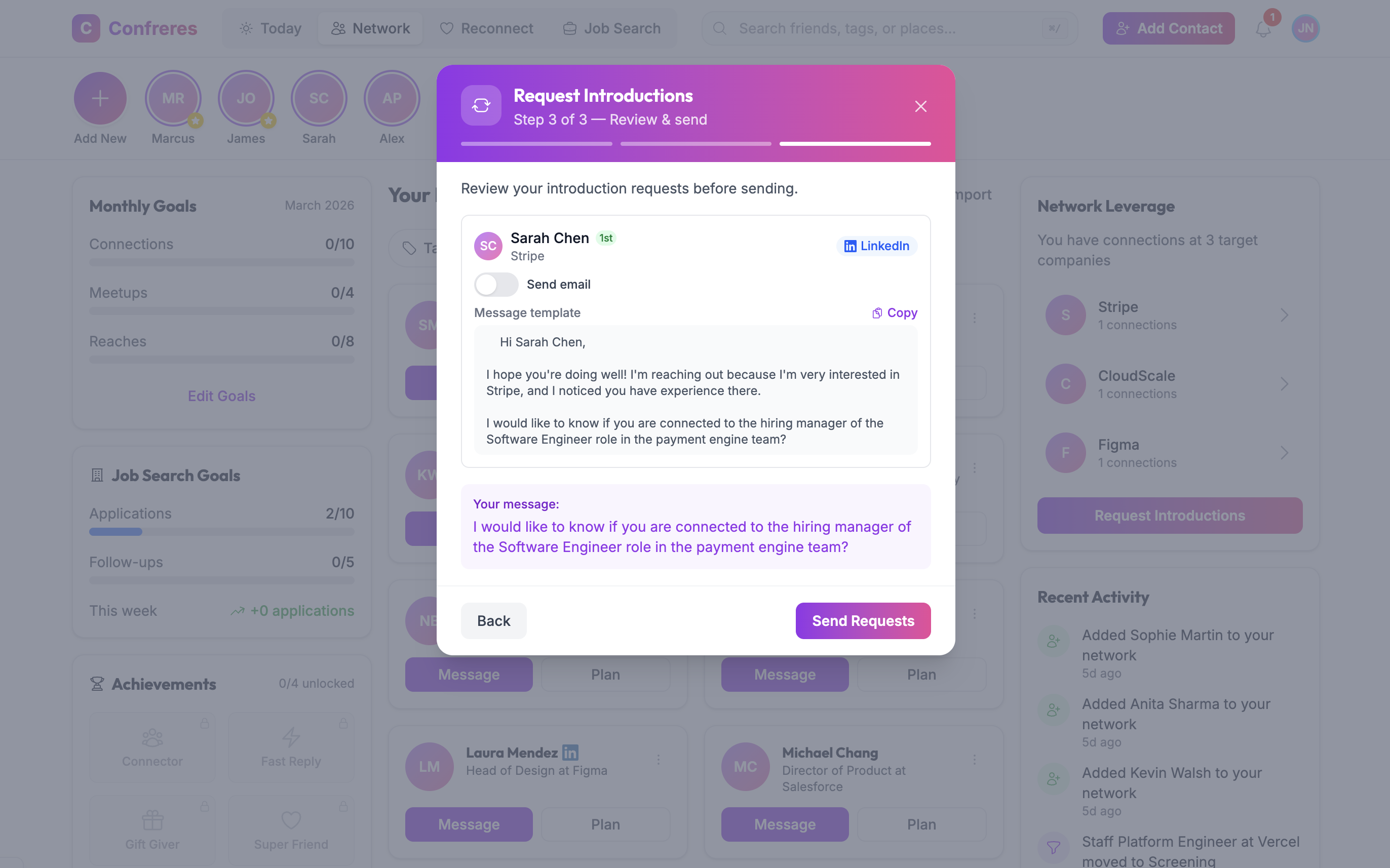 Request Introductions screenshot